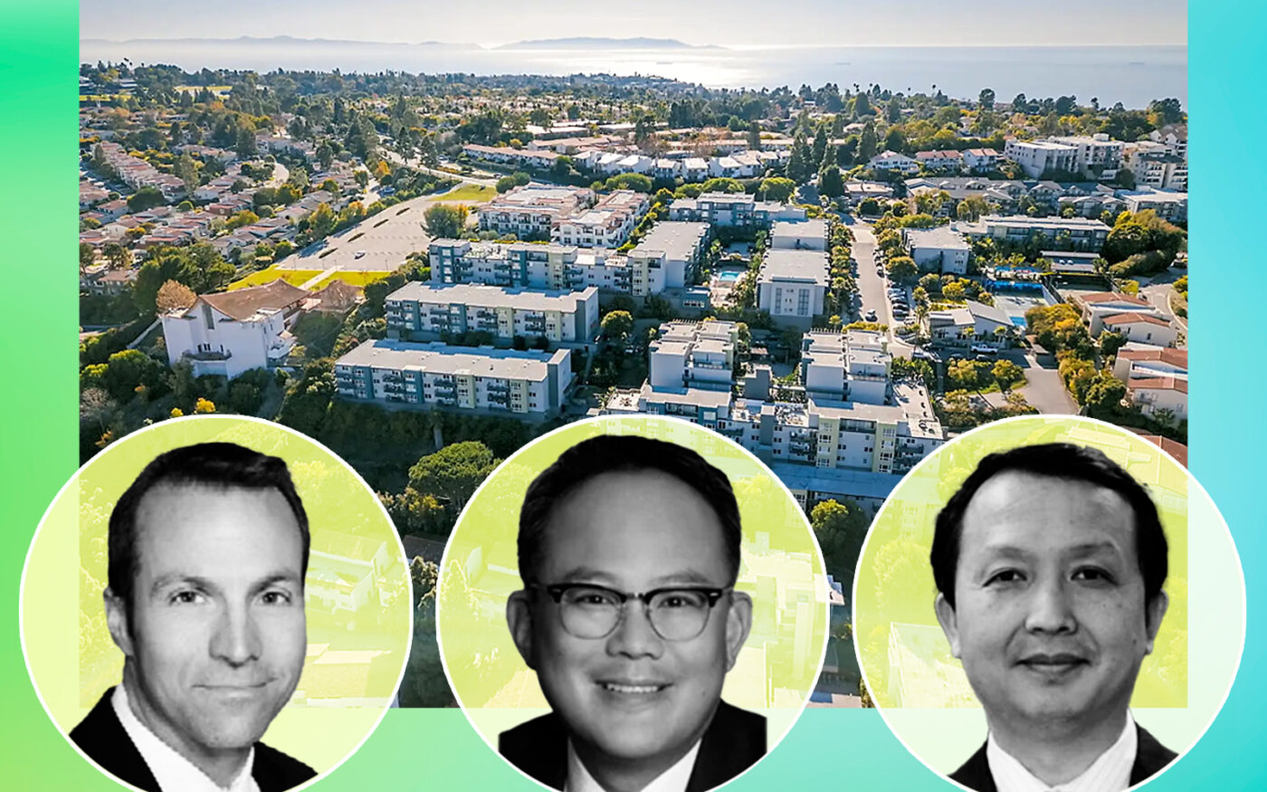 The Bascom Group's Jerome Fink, David Kim, and Derek M.D Chen with Highridge Apartments at 28125 Peacock Ridge (Highridge Apartments, The Bascom Group)