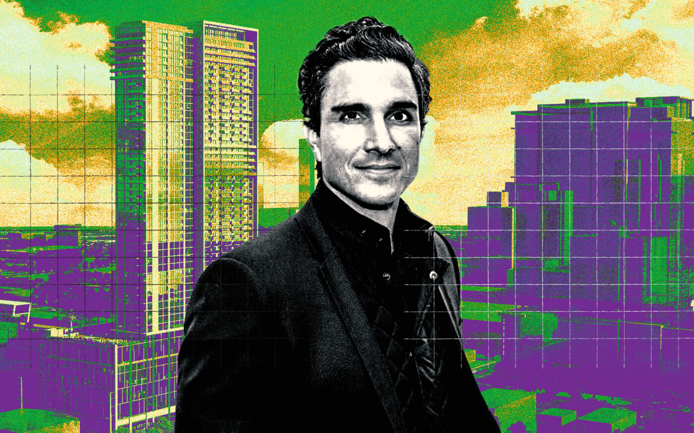 <p>A photo illustration of Integritas Capital&#8217;s Stephen Palmese along with a rendering of the 57-story Fort Lauderdale project (Getty, Integritas Capital, Credit: FSMY Architects + Planners)</p>
