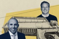 Parking Structure at 530 West Chicago Avenue; Sterling Bay’s Andy Goor; JLL’s Dan Reynolds (JLL, Sterling Bay, Getty)