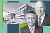 Strategic Value Partners' Victor Khosla and Bank OZK's George Gleason with 9955 Pacific Heights Boulevard