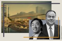 Assessor Fritz Kaegi, Bally’s Soo Kim and a rendering of Bally’s Chicago casino