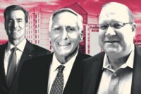 KeyBank CEO Christopher Gorman, Seaview Investors' Bob Alter and GF Hotels & Resorts' Jeff Kolessar (proposed receiver) with Embassy Suites by Hilton Chicago Lombard Oak Brook at 707 East Butterfield Road in Lombard