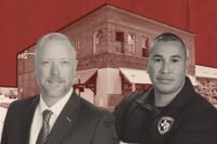 Devin Elder and Texas Veteran Security's Gerard Morales with 345 West Commerce Street