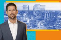 Mark IV Capital's Evan Slavik with rendering of The District