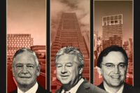 Genting Americas East president Robert DeSalvio with a rendering of Resorts World expanded racino; SL Green’s Marc Holliday with 65 East 55th Street; Flag Luxury Group’s Paul Kanavos with the Ritz-Carlton Nomad