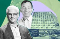 Wells Fargo's Charlie Scharf and National Development's Brian Kavoogian with 217 Albany Street