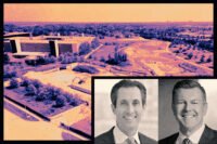Naperville Mayor Scott Wehrli; Ryan Marshall of Pulte Homes; intersection of Naperville Road and Warrenville Road in Naperville