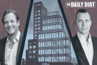 Brandon Miller and GDSNY’s Michael Kirchmann with rendering of 1 Saint Mark’s Place