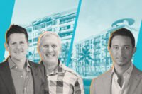 Evolve Companies’ Mike Winstead Jr. and Joe McKinney and Acre’s Michael Van Der Poel with Evolve Wynwood 35 and Adela at MiMo Bay II