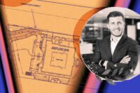 Cedarhurst president Almir Sajtovic with a rendering of 55 South Milwaukee Avenue in Vernon Hills