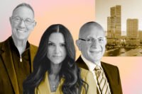 Bruce and Alexandra Eichner, Erdal Aksoy, with renderings of the project