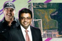 Ray Johnston of No Bad Days LLC and Sam Kumar of Journeyman Group with the land at 5251 FM 982 in Princeton