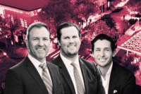 Damien Barr and Ned Grace of NDT Development; Joe Furst of Place Projects; a rendering of the planned redevelopment of the Nora District in downtown West Palm Beach