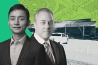 Pudu Robotics' Felix Zhang and CIP Real Estate's Eric Smyth with 1111 South Sherman Street