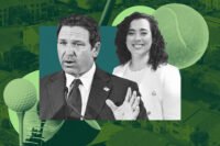 Governor Ron DeSantis and state Senator Alexis Calatayud