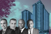 Related Urban president Albert Milo, BH Group’s Isaac Toledano and Terzal Partners’ Tony Brown and Ezra Saffold with Marina Village apartments