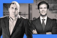 Michael Stern, Daniel de la Vega and a rendering of 888 Brickell Avenue