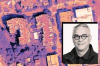 Bay Club CEO Matthew Stevens with an aerial of Bay Club bloc