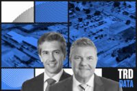 ACS Group’s Juan Santamaria and Skanska’s Anders Danielsson with 10059 Hicks Field Road and 1005 Westheimer Road