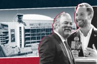 Houston Texans owner Cal McNair and Team president Mike Tomon with NRG Park