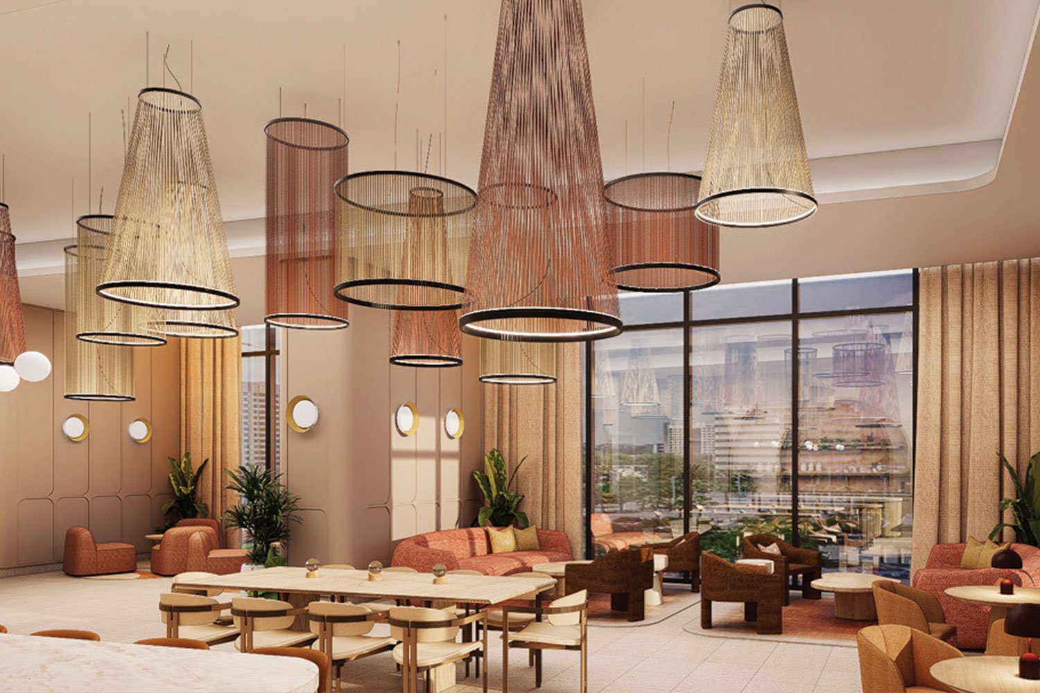 Renderings of Link at Douglas mixed-use project and of the Crescendo apartment tower