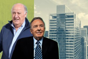 Amancio Ortega and Irvine's Donald Bren with 1 North Wacker Drive