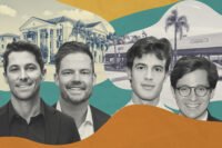 Frisbie Group's Rob Frisbie and Cody Crowell, CS Ventures' Spencer Schlage and Rosemark's Charles Rosenberg with 180 Royal Palm Way and 301 South County Road
