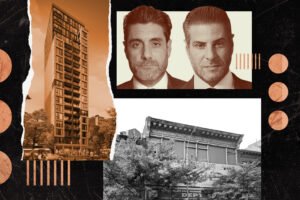 A rendering and street view of 2252 Third Avenue