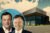 Trammell Crow CEO Adam Nims with PCCP co-founder William Lindsay with rendering of Crossroads 25