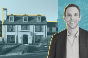 Douglas Elliman’s Harrison Polsky with rendering of 4405 Wildwood Road