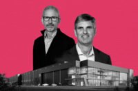 DataBank's Raul Martynek and Kevin Ooley and the DFW9 building at Stainback and Batchler in Red Oak