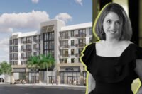 Developer Ellen Buckley, and a rendering of the Grand Bahamas Place affordable and workforce condo project in Miami’s Coconut Grove