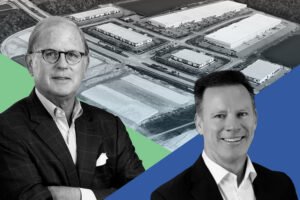 Westminster Capital chairman Robert Lansing and Capital Partners founding partner Peter Mork with the Meridian Business Campus at 16101-16301 Parallel Drive