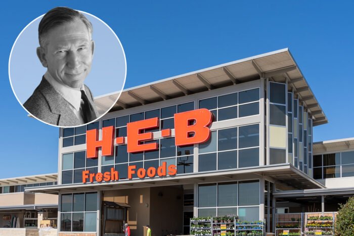 H-E-B’s Howard Butt III and an H-E-B Store
