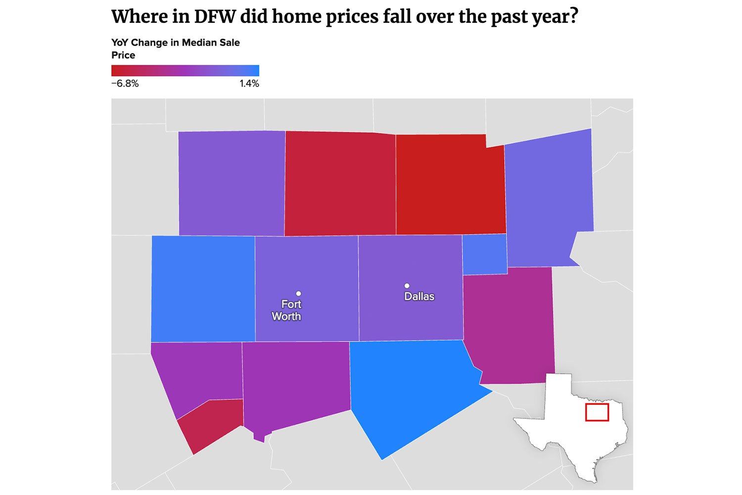 As listings pile up, DFW home prices keep falling