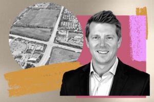 Karis Critical CEO Jake Finley and the intersection of Higgins Road and Route 59 in Hoffman Estates