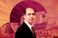 Charles Company owner Mark Gabay with rendering of Melrose Triangle