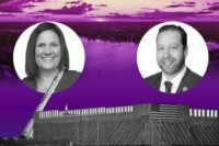 Buffalo Grove chair Marah Altenberg and Lake County board member Paul Frank