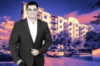 Steve Perez with renderings of 2101 South Congress Avenue in Delray Beach