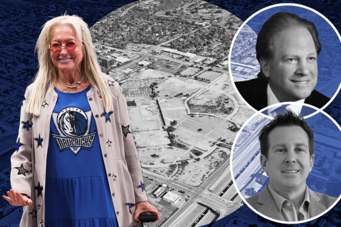 Dallas Mavericks owner Miriam Adelson, Beck Ventures' Jeff Beck and Scott Beck and the Valley View site
