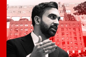 Zohran Mamdani with 87-40 165th Street in Jamaica and 215-15 Hillside Avenue in Queens Village