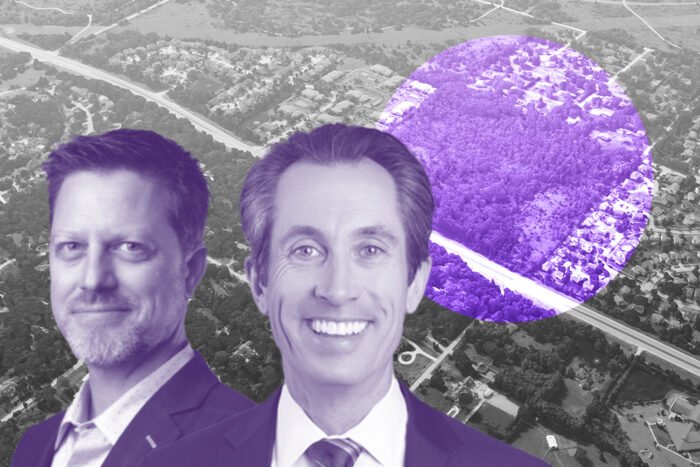 Paul May of DuPage Water Commission and Ryan Marshall of PulteGroup with the property south side of 75th Street