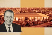 Clarion Partners CEO David Gilbert with rendering of 49000 Milmont Drive