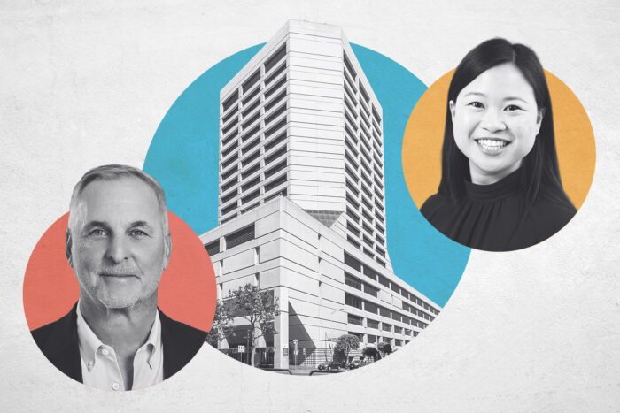 Hudson Pacific CEO Victor Coleman, Angela Yip and 1455 Market Street exterior