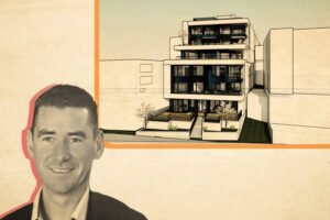 Brendan “Benny” McGrath with 821 Corbett Avenue rendering