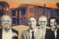 Kalkan Capital’s Fercan Kalkan with Rockledge's Joe Listhaus, PH Realty Capital/Longacre’s Peter Hungerford & David Kaye; Villa Nueva Apartments at 5300 West Gulf Bank Road