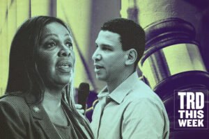 NY Attorney General Letitia James with Compass CEO Robert Reffkin