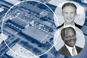 Aligned Data Centers' Andrew Schaap and Global Infrastructure Partners CEO Adebayo Ogunlesi with 2800 Summit Avenue, Plano
