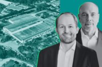 Link Logistics' Luke Petherbridge and J.P. Morgan Asset Management's Geroge Gatch with 333 Southwest 12th Avenue