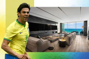 Brazilian soccer legend Kaká and Kaká with the condo at Oceana Bal Harbour